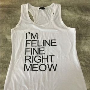 White tank graphic tank top size Small